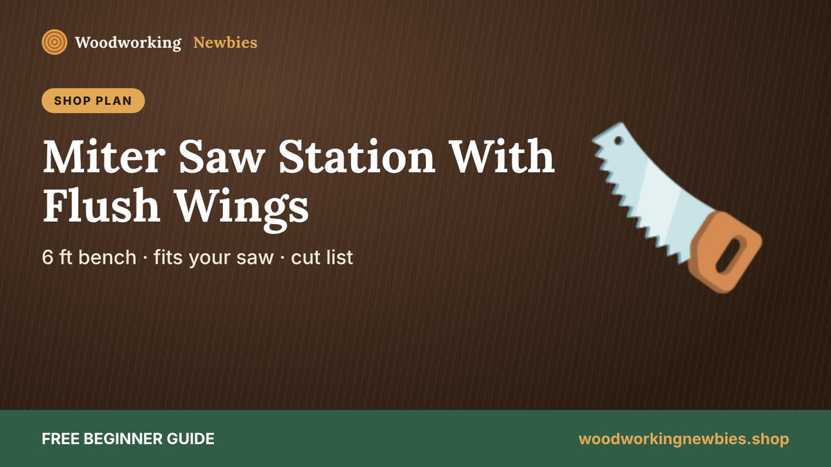 Miter Saw Station With Flush Wings: 6 ft bench · fits your saw · cut list
