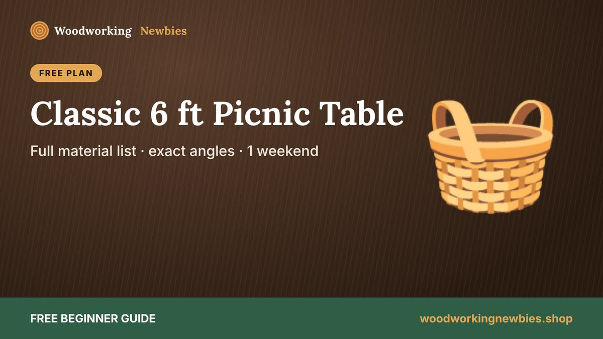 Classic 6 ft Picnic Table: Full material list · exact angles · 1 weekend