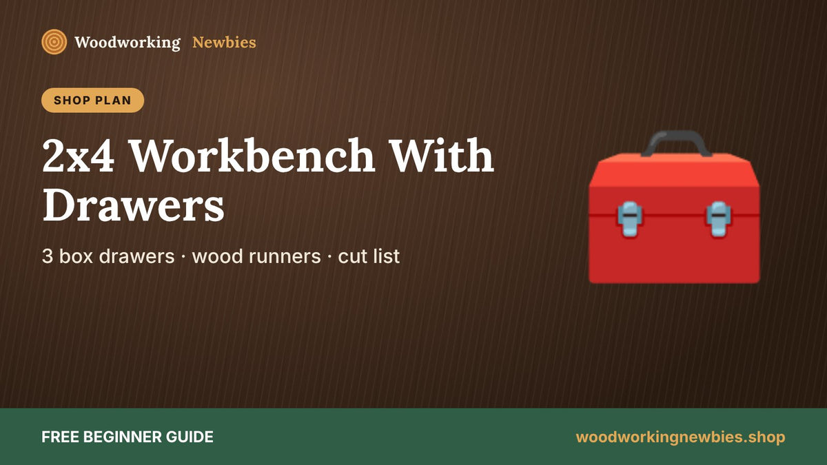 2x4 Workbench With Drawers: 3 box drawers · wood runners · cut list