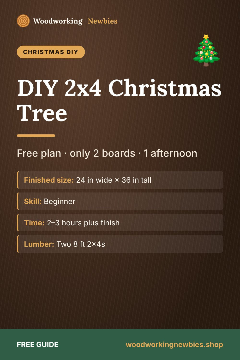 DIY 2x4 Christmas Tree: Free plan · only 2 boards · 1 afternoon