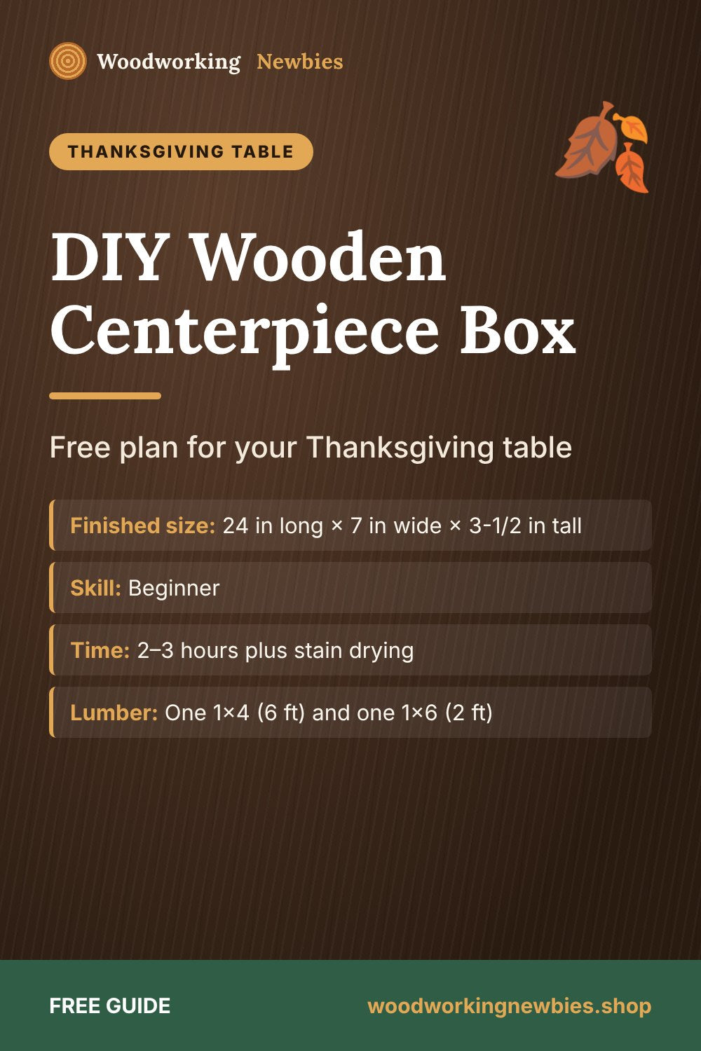 DIY Wooden Centerpiece Box: Free plan for your Thanksgiving table