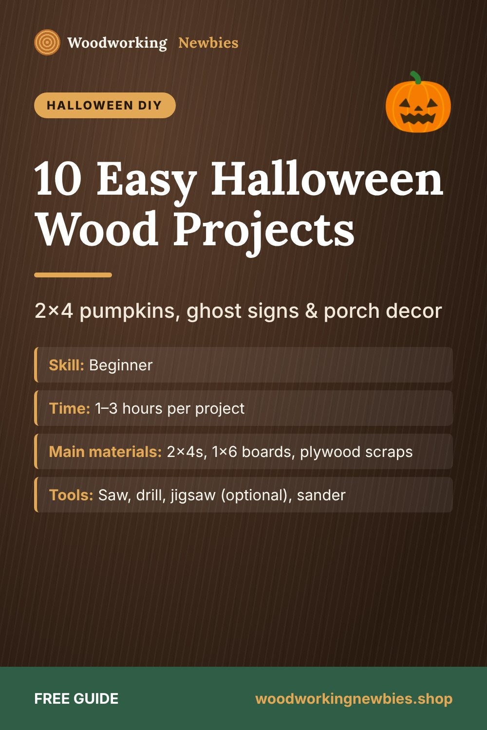 10 Easy Halloween Wood Projects: 2x4 pumpkins, ghost signs & porch decor