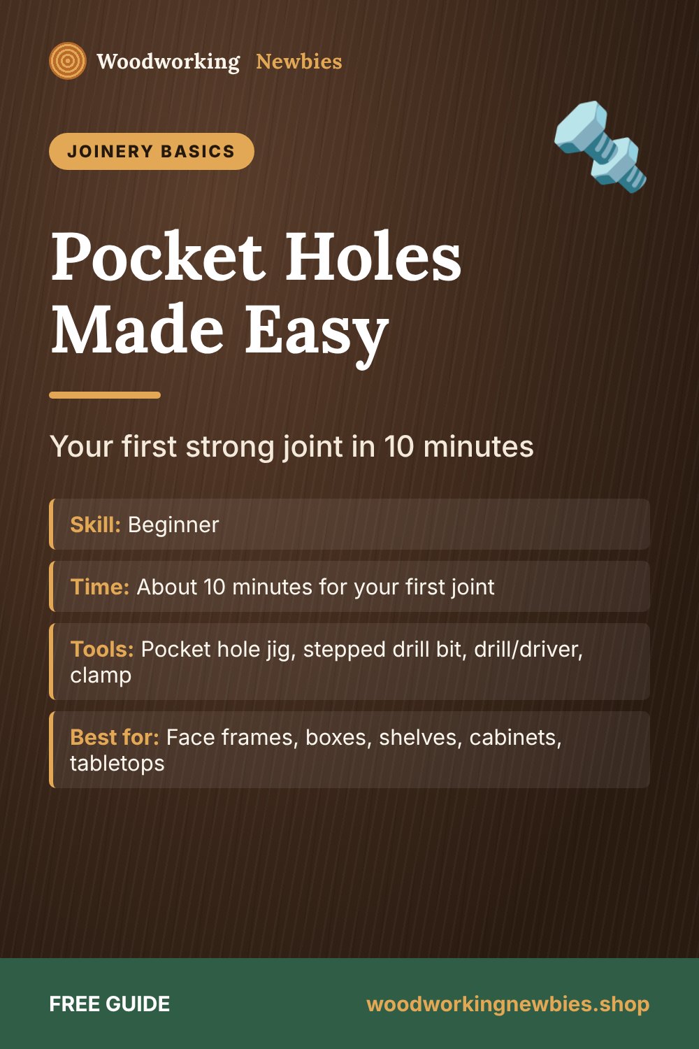 Pocket Holes Made Easy: Your first strong joint in 10 minutes